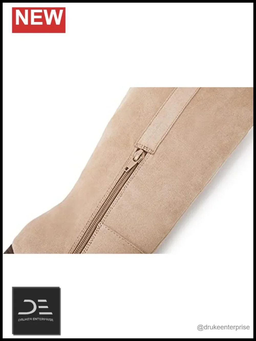Over the Knee Thigh High Boots Faux Suede Pointed Toe Side Zipper Chunky Block